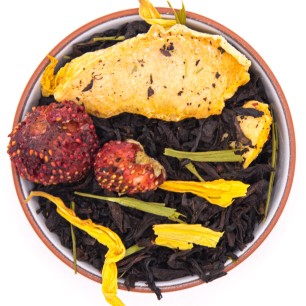 Чай черный ароматизированный "Клубника-дыня" 